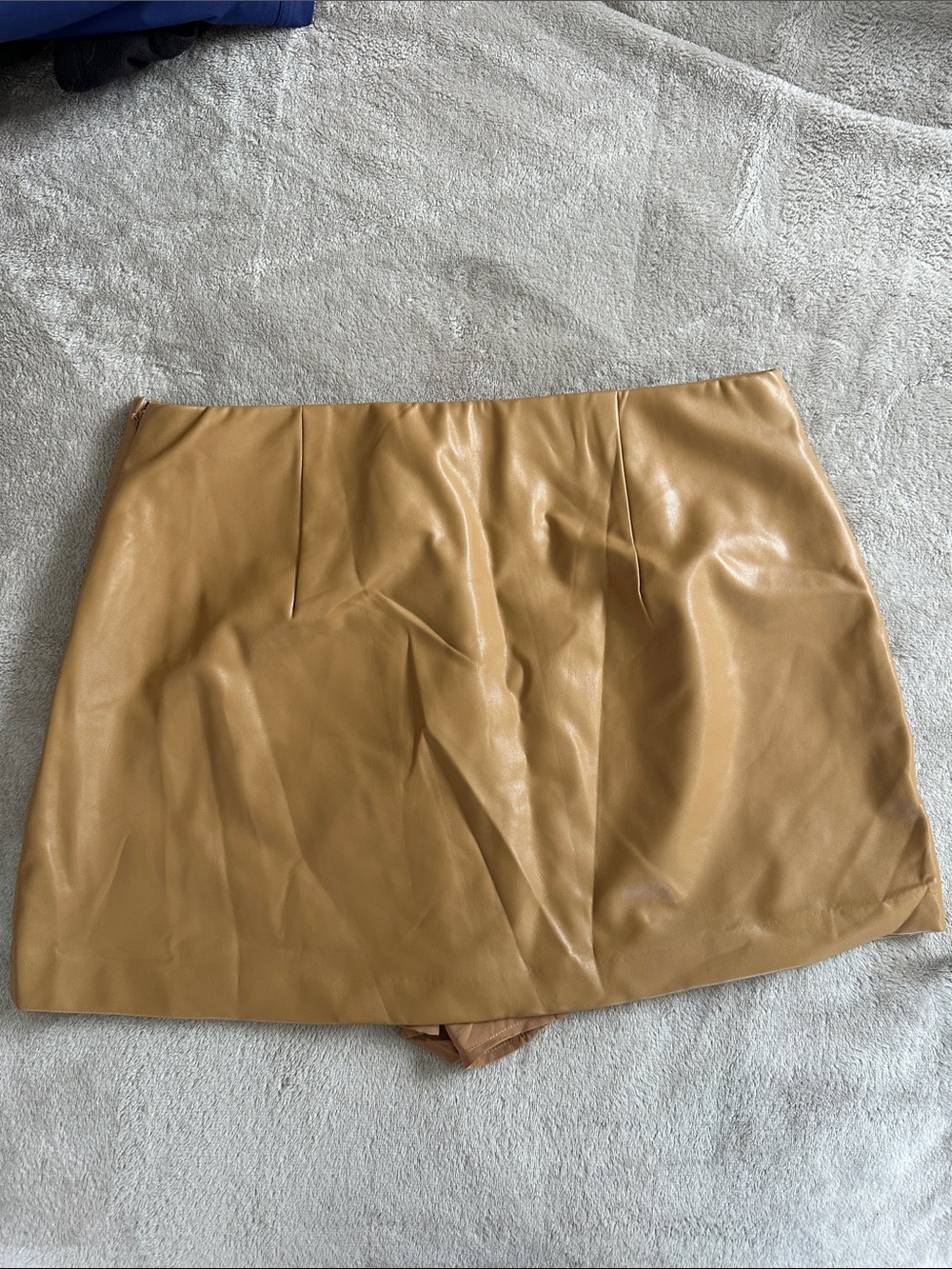 Abercrombie & Fitch Camel Faux Leather Mini Skort